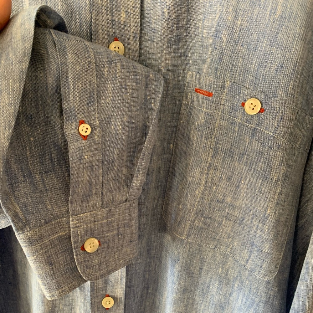 Tom James Linen Button Up Shirt - image 7